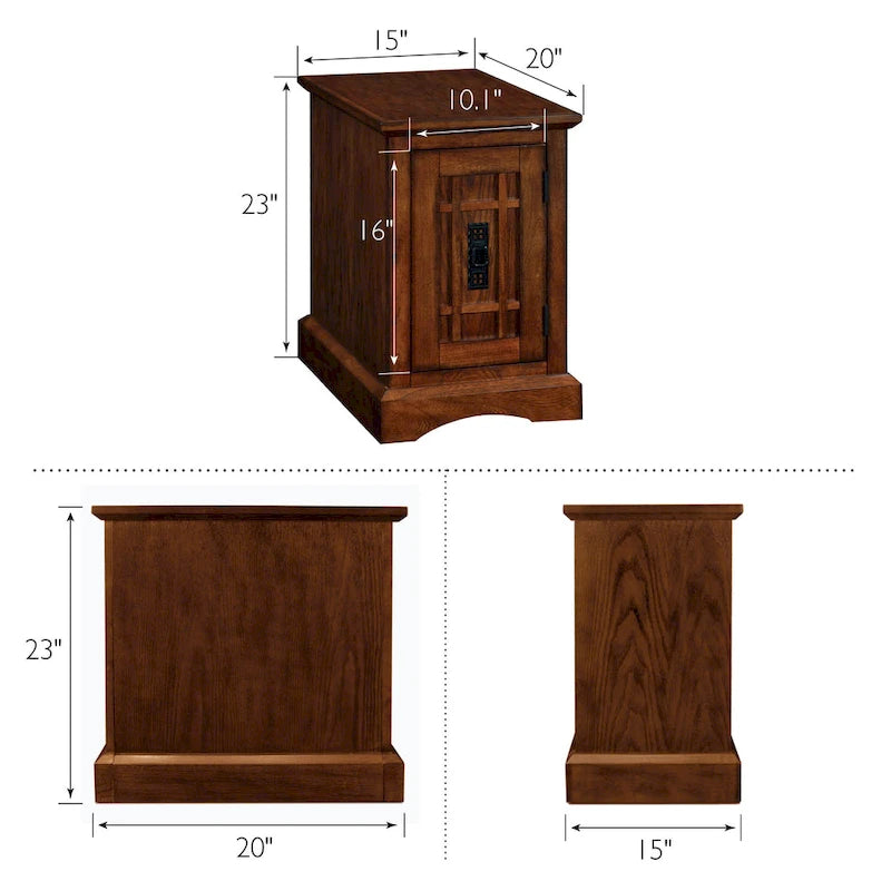 Mission Cabinet End Table - Solid Wood Side Table