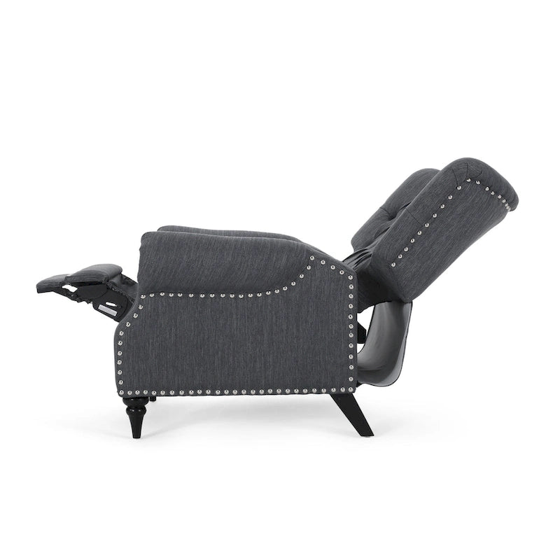 Rubberwood lounge chair, decorated with rivets