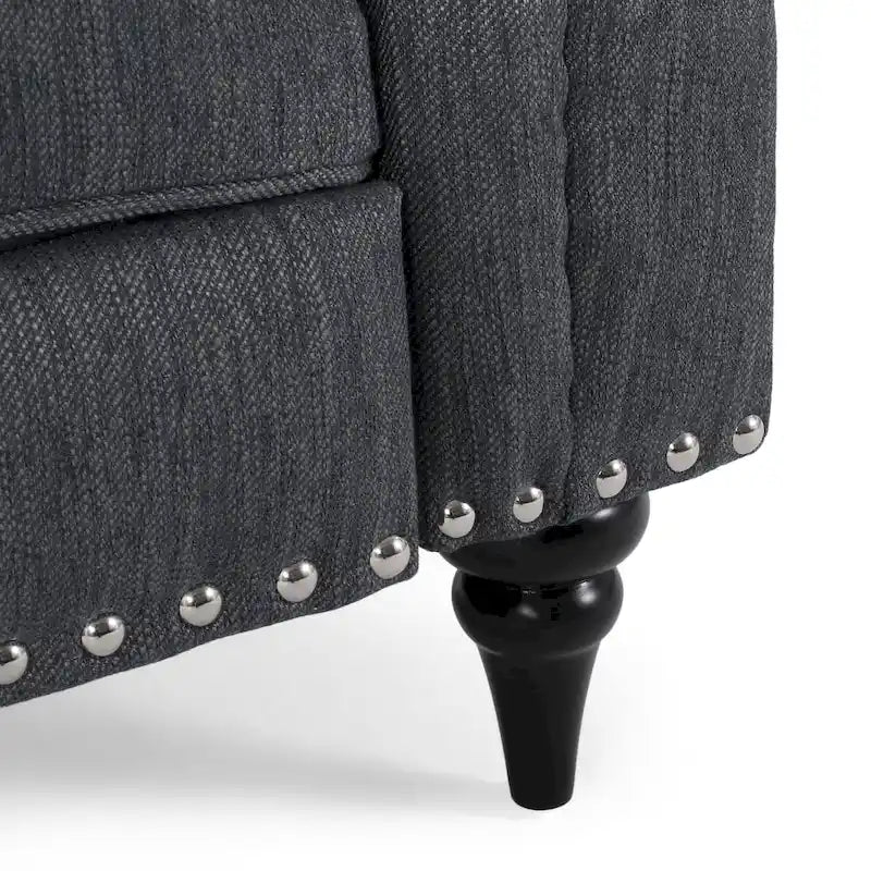 Rubberwood lounge chair, decorated with rivets