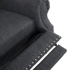 Rubberwood lounge chair, decorated with rivets
