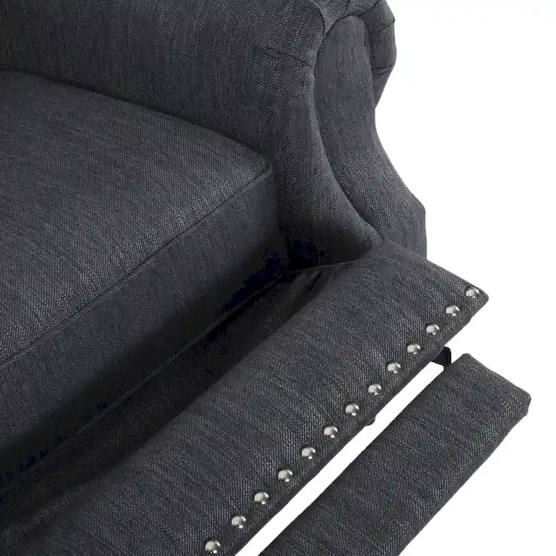 Rubberwood lounge chair, decorated with rivets