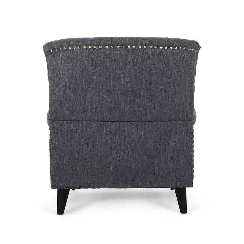 Rubberwood lounge chair, decorated with rivets