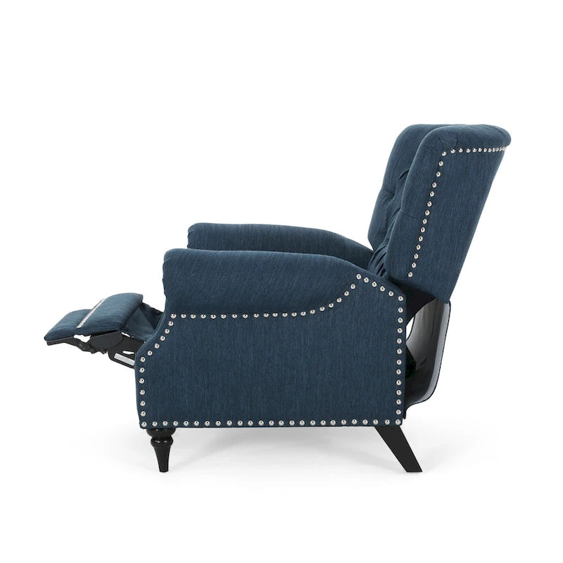 Rubberwood lounge chair, decorated with rivets