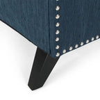 Rubberwood lounge chair, decorated with rivets