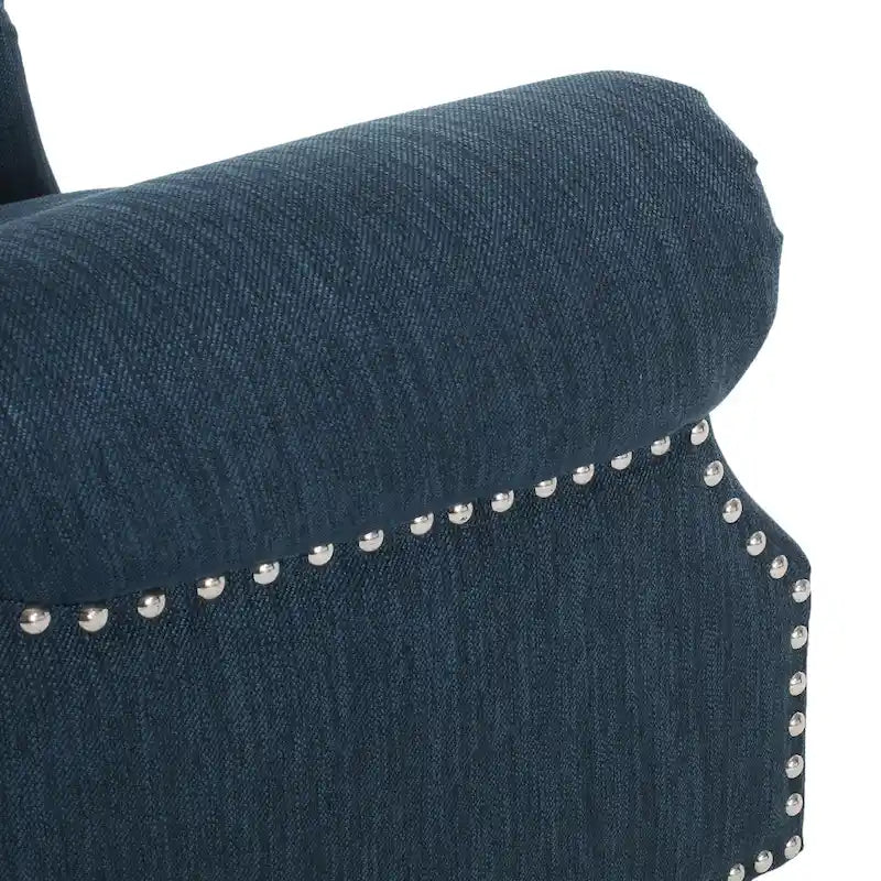 Rubberwood lounge chair, decorated with rivets