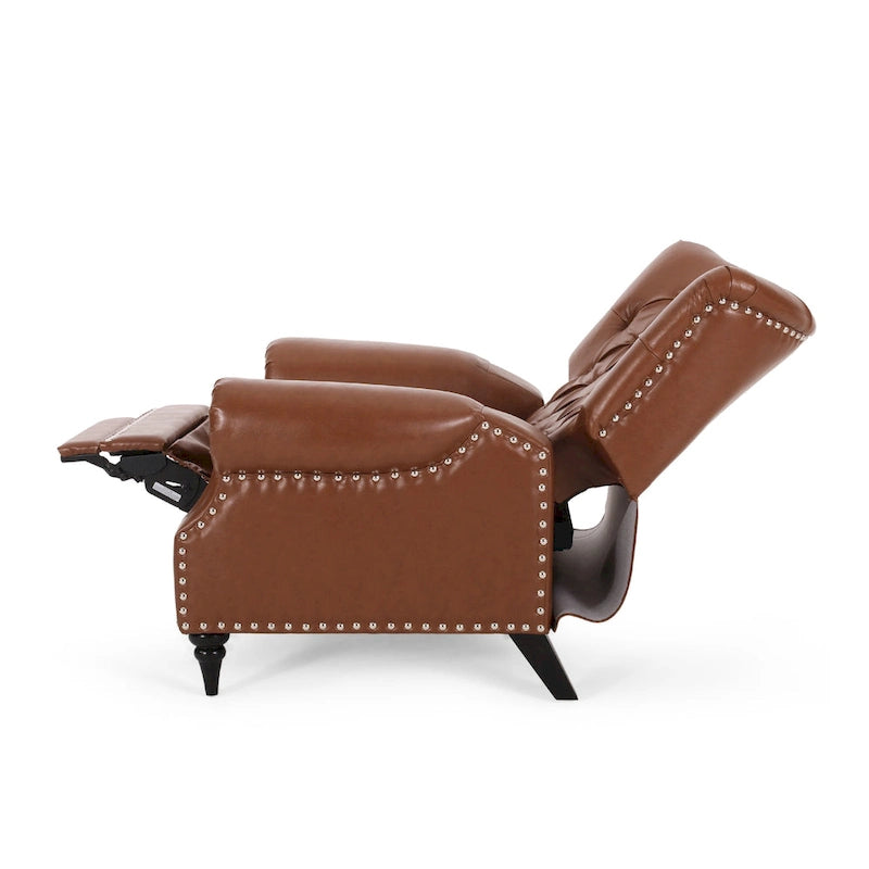 Rubberwood lounge chair, decorated with rivets