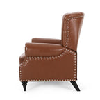 Rubberwood lounge chair, decorated with rivets