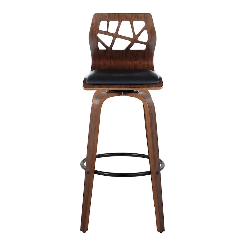 30" Fixed-Height Bar Stool with Bent Wood Legs (Set of 2) - Multiple Colors
