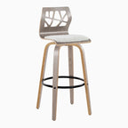30" Fixed-Height Bar Stool with Bent Wood Legs (Set of 2) - Multiple Colors