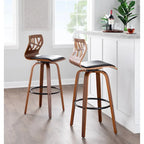 Carson Carrington Sala 30 Fixed-Height Bar Stool with Bent Wood Legs & Round Footrest (Set of 2)