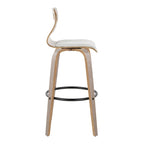 30" Fixed-Height Bar Stool with Bent Wood Legs (Set of 2) - Multiple Colors