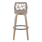 30" Fixed-Height Bar Stool with Bent Wood Legs (Set of 2) - Multiple Colors