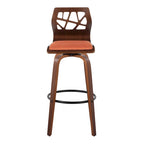 30" Fixed-Height Bar Stool with Bent Wood Legs (Set of 2) - Multiple Colors