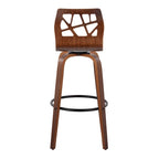 30" Fixed-Height Bar Stool with Bent Wood Legs (Set of 2) - Multiple Colors