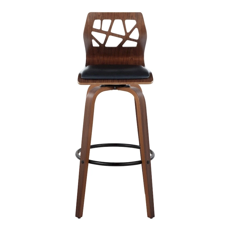 30" Fixed-Height Bar Stool with Bent Wood Legs (Set of 2) - Multiple Colors