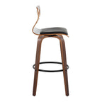 30" Fixed-Height Bar Stool with Bent Wood Legs (Set of 2) - Multiple Colors