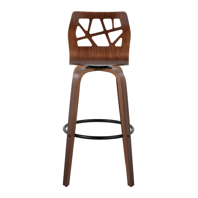 30" Fixed-Height Bar Stool with Bent Wood Legs (Set of 2) - Multiple Colors