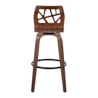 30" Fixed-Height Bar Stool with Bent Wood Legs (Set of 2) - Multiple Colors