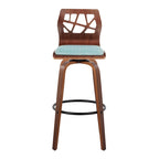 30" Fixed-Height Bar Stool with Bent Wood Legs (Set of 2) - Multiple Colors