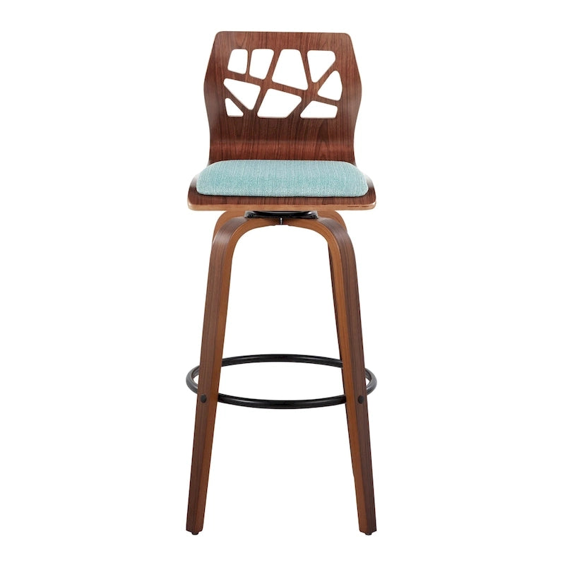 30" Fixed-Height Bar Stool with Bent Wood Legs (Set of 2) - Multiple Colors