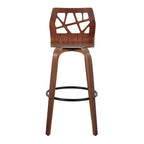 30" Fixed-Height Bar Stool with Bent Wood Legs (Set of 2) - Multiple Colors