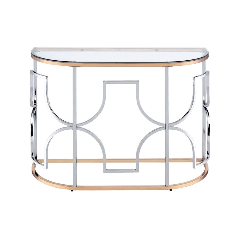 Modern style chrome-plated gold open sofa table