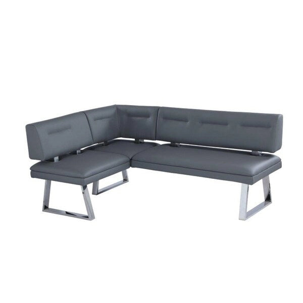 White and Stainless Steel 2-Piece Dining Set