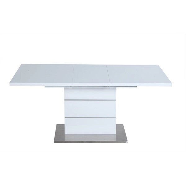 White and Stainless Steel 2-Piece Dining Set