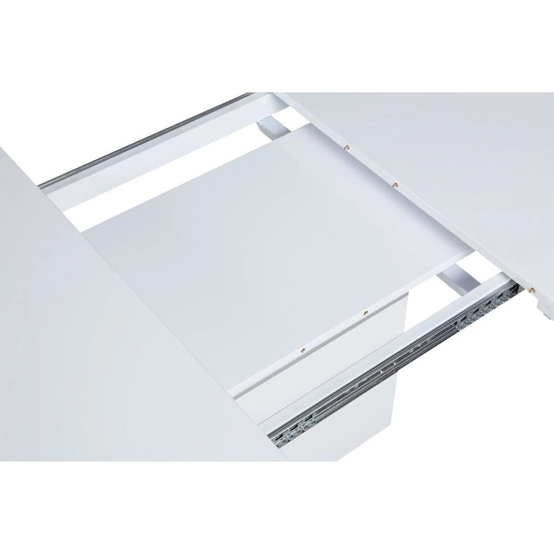 White and Stainless Steel 2-Piece Dining Set