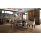 Brown Driftwood Extendable Dining Table with Trestle Base