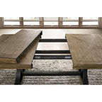 Brown Driftwood Extendable Dining Table with Trestle Base
