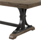 Brown Driftwood Extendable Dining Table with Trestle Base