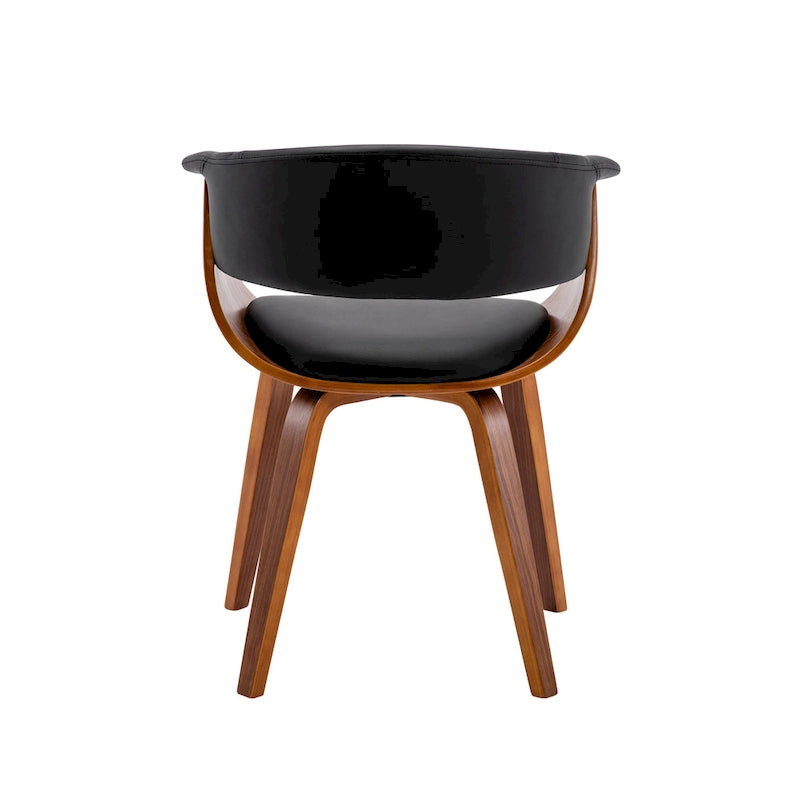 PU Leather Dining Chair with Walnut Wood Legs - White/Brown/Black