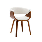 PU Leather Dining Chair with Walnut Wood Legs - White/Brown/Black