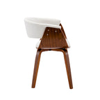 PU Leather Dining Chair with Walnut Wood Legs - White/Brown/Black