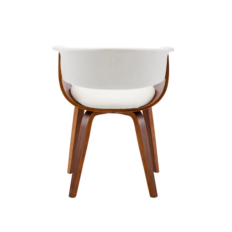 PU Leather Dining Chair with Walnut Wood Legs - White/Brown/Black