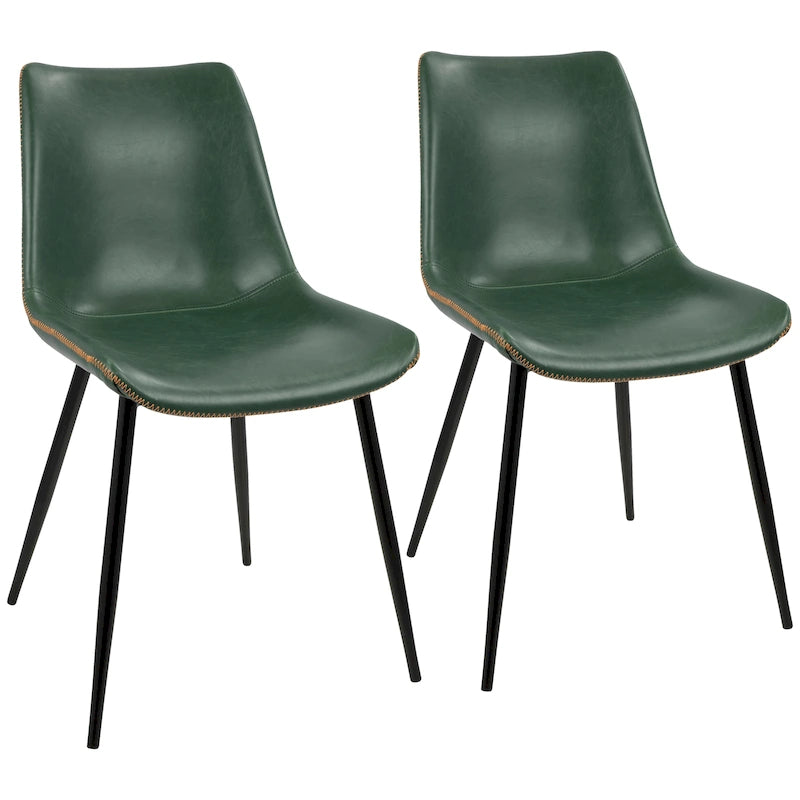 Industrial Vintage Faux Leather Dining Chair (Set of 2)