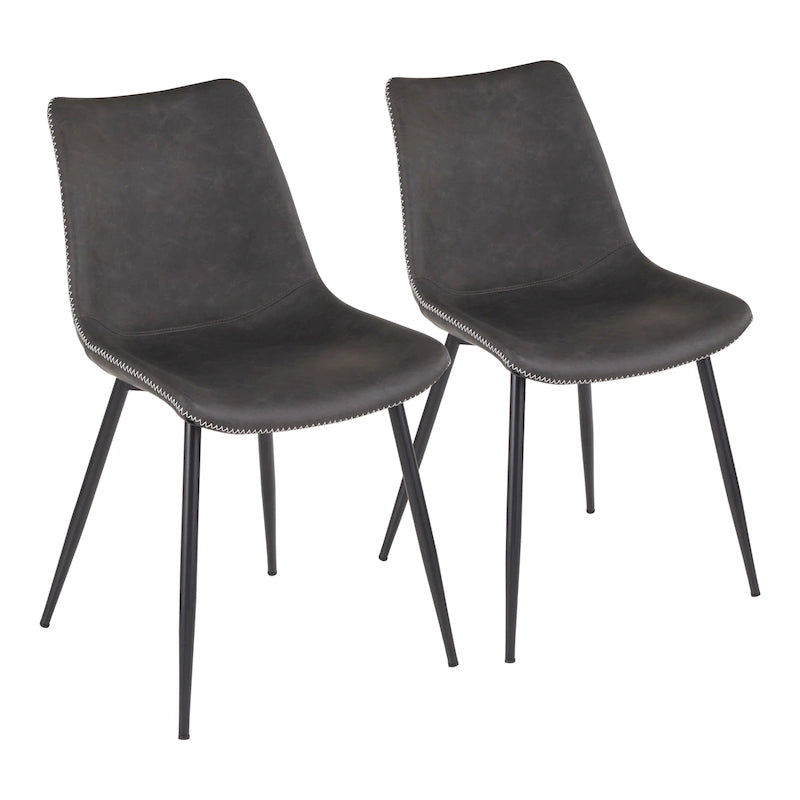 Industrial Vintage Faux Leather Dining Chair (Set of 2)