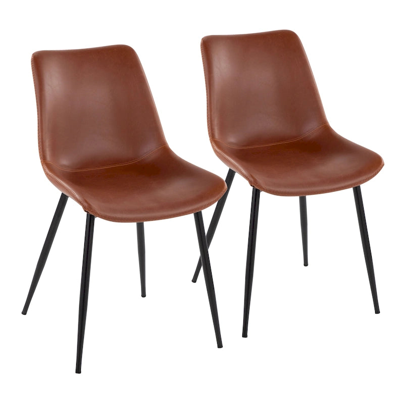Industrial Vintage Faux Leather Dining Chair (Set of 2)