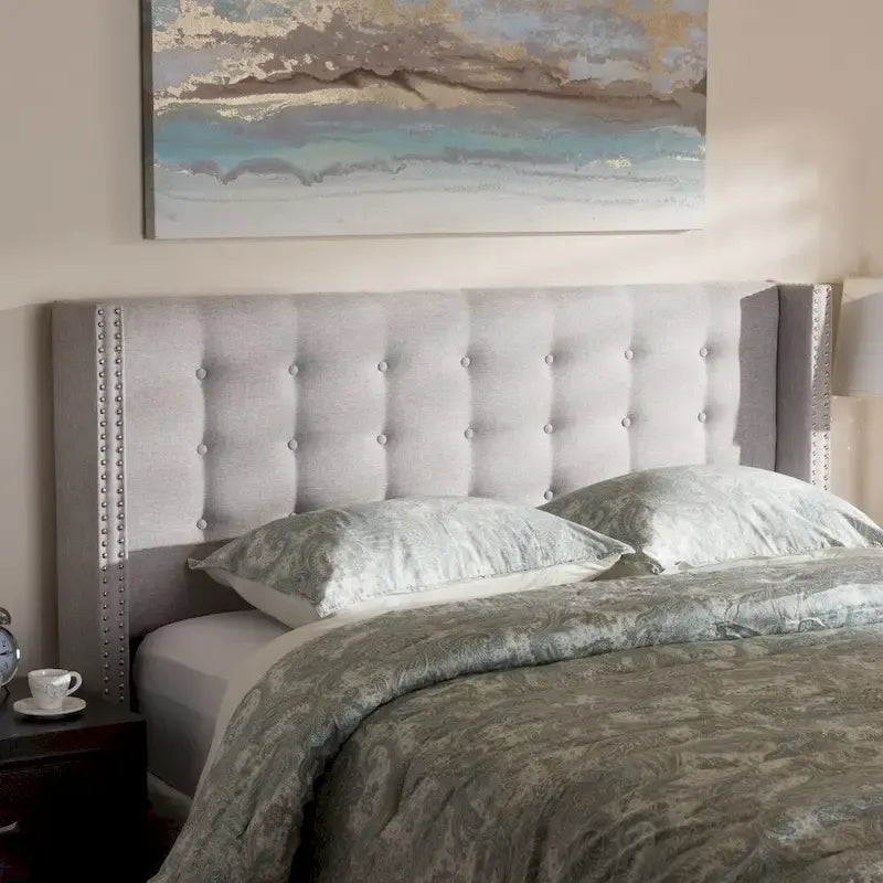 Beige/Grey Winged Headboard - Full/Queen Size