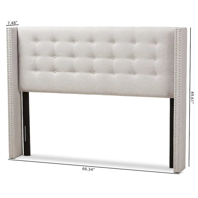 Beige/Grey Winged Headboard - Full/Queen Size