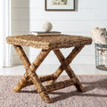 Natural Wicker X-Bench - Banana Natural/Black - Ottoman Seat