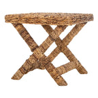 Natural Wicker X-Bench - Banana Natural/Black - Ottoman Seat
