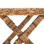 Natural Wicker X-Bench - Banana Natural/Black - Ottoman Seat