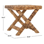 Natural Wicker X-Bench - Banana Natural/Black - Ottoman Seat