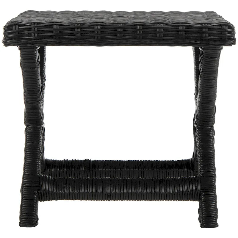 Natural Wicker X-Bench - Banana Natural/Black - Ottoman Seat
