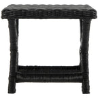 Natural Wicker X-Bench - Banana Natural/Black - Ottoman Seat