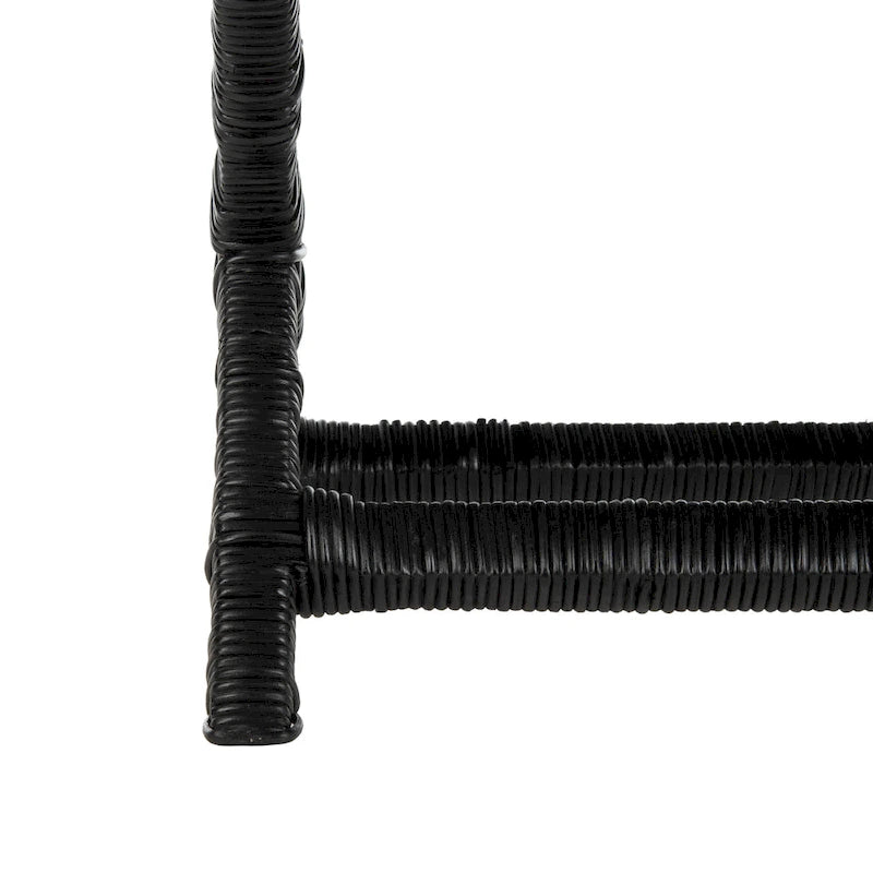 Natural Wicker X-Bench - Banana Natural/Black - Ottoman Seat