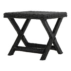 Natural Wicker X-Bench - Banana Natural/Black - Ottoman Seat