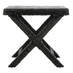 Natural Wicker X-Bench - Banana Natural/Black - Ottoman Seat